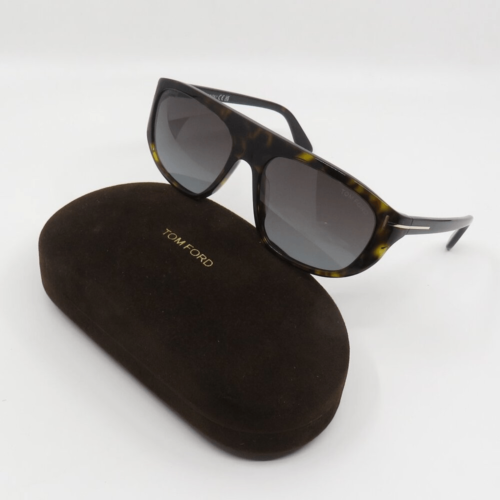 Tom Ford Edward FT1002 52B New Brown Tortoise/Gradient Smoke Sunglasses